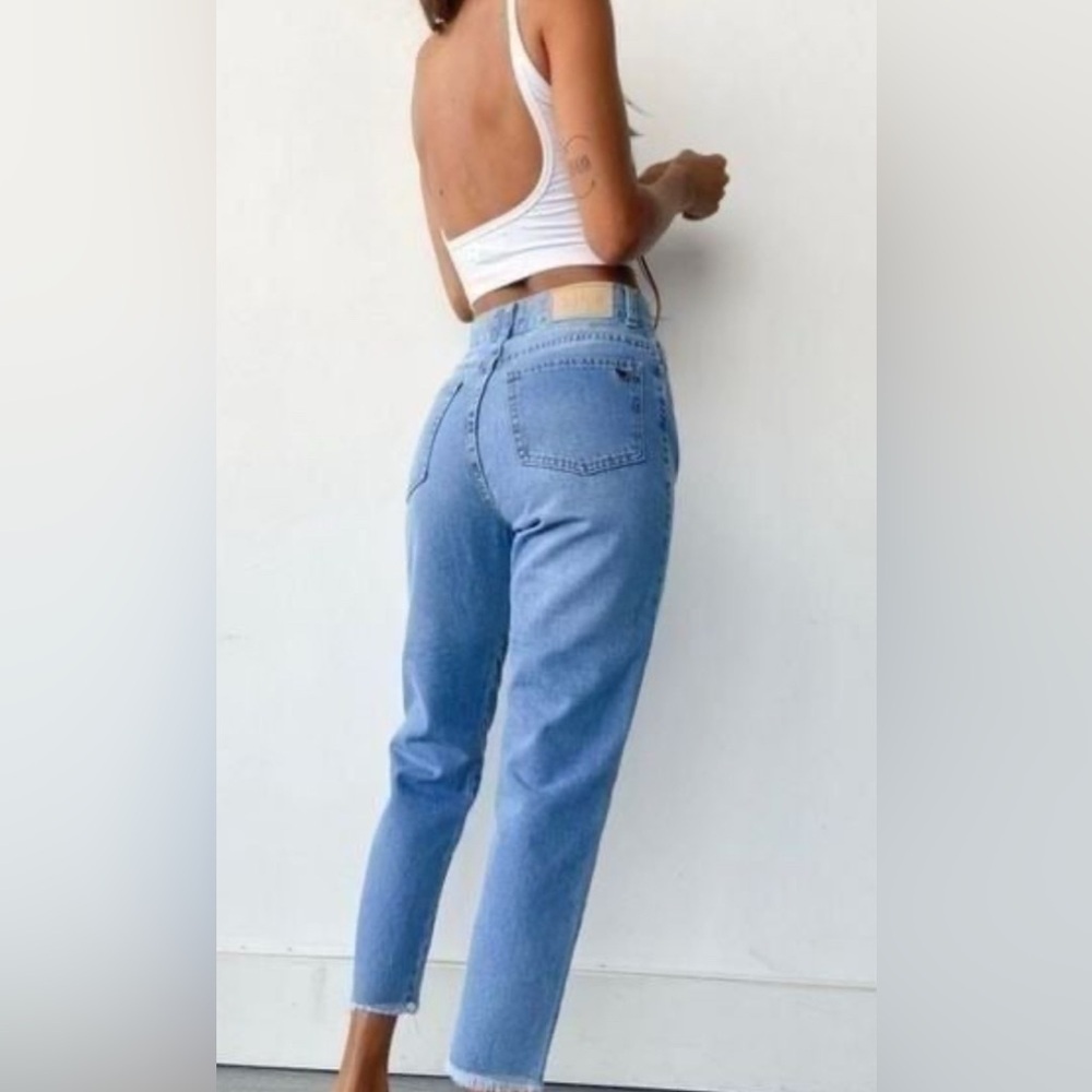 NWT Chipre High Rise Mom Barrel Jeans 27/4 crop - Picture 2 of 8